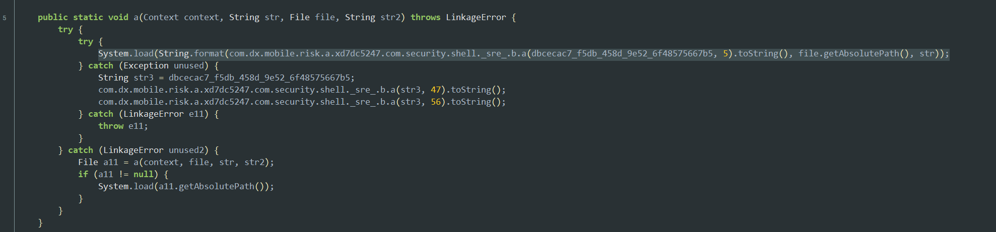 DXRisk loader in JADX